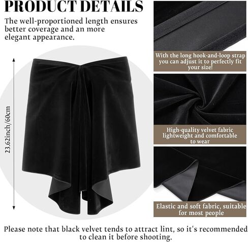 Spakon Senior Black Velour Drape for Photography, Black Senior Pictures Wrap Graduation Drape for Portrait Photo Prop in Kuwait