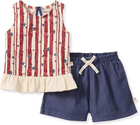 Burt's Bees Baby baby-girls Sleeveless Top and Shorts Set, Tunic and Shorts Bundle, 100% Organic Cotton in Kuwait