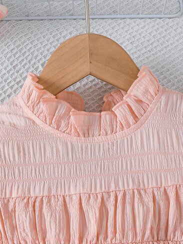 Baby Girl Clothes Set Flutter Sleeve Smocked Top with Soft Faux Denim Shorts Heart Bag Toddler Summer 3Pcs Outfits 6M-3T in Kuwait