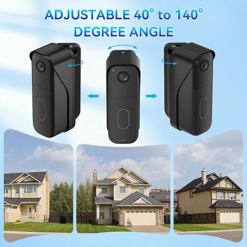 Angle Adjustable Doorbell Mount for Blink Video Doorbell Camera (1st & 2nd Gen), 40-140° Wide Viewing Angle, Mounting Bracket Accessories for Home, Apartment & Dorm - Black in Saudi Arabia