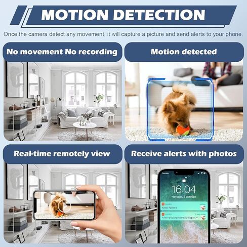 Hidden Camera Clock 1080P WiFi Alarm Clock Indoor Home Security Spy Cam with Motion Detection/Night Vision/120°Wide Angle, Wireless Spy Camera Nanny Cam for Home/Indoor Surveillance No Audio in Kuwait
