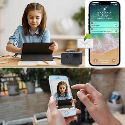 Hidden Camera Clock 1080P WiFi Alarm Clock Indoor Home Security Spy Cam with Motion Detection/Night Vision/120°Wide Angle, Wireless Spy Camera Nanny Cam for Home/Indoor Surveillance No Audio in Kuwait