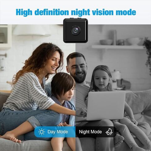 Mini Camera WiFi Security Camera Wireless Indoor Outdoor, 1080P HD Rechargeable Battery Powered Surveillance Camera with Night Vision, 32GB SD Card & Reader Included, Smart Motion Detection in Kuwait