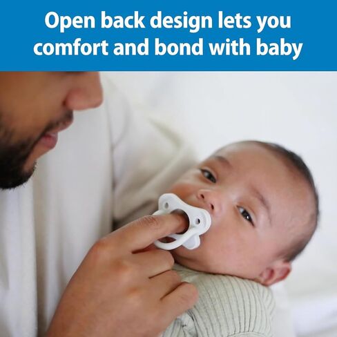 لهاية الأطفال HappyPaci المصنوعة من السيليكون بنسبة 100% من دكتور براون، تصميم محيطي من قطعة واحدة، وردي فاتح، وردي، أبيض، أسود، رمادي، 0-6 أشهر، خالية من مادة BPA، 8 عبوات in Kuwait