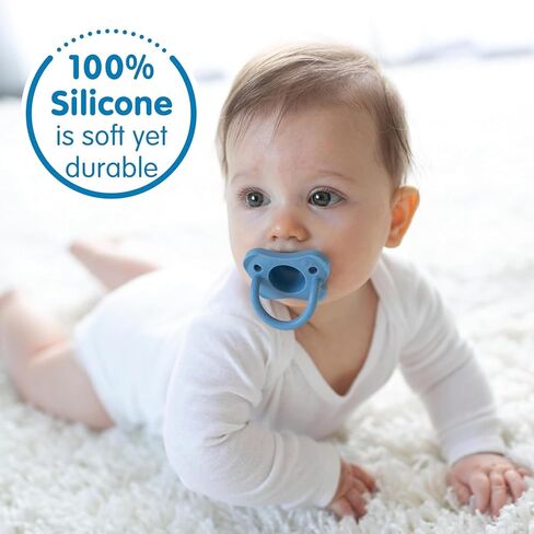 لهاية الأطفال HappyPaci المصنوعة من السيليكون بنسبة 100% من دكتور براون، تصميم محيطي من قطعة واحدة، وردي فاتح، وردي، أبيض، أسود، رمادي، 0-6 أشهر، خالية من مادة BPA، 8 عبوات in Kuwait