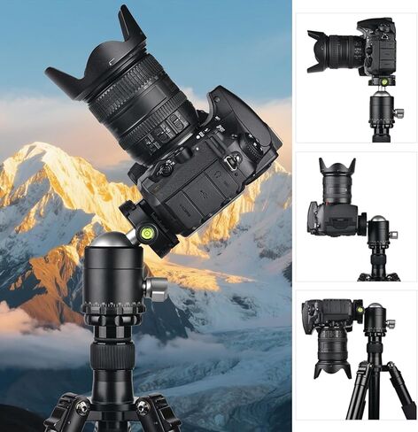 CAVIX 44mm Tripod Ball Head, 360°Panoramic Ball Head Tripod Head, 18kg(39.68lbs) Load Capacity, with 1/4" Arca-Swiss Quick Release Plate for Tripod Monopod Slider DSLR Camera Camcorder in Kuwait