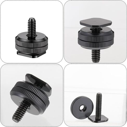 Camera Hot Shoe Mount to 1/4"-20 Tripod Screw Adapter Compatible with Versatile Flash Hot Shoe Mounts for DSLR Camera Rigs, Tripods, Mounting Accessories (4 Pcs) in Kuwait
