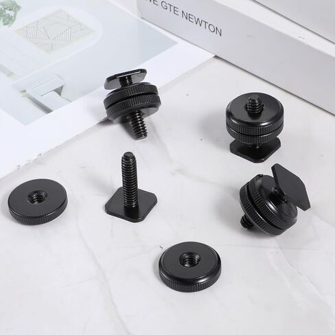 Camera Hot Shoe Mount to 1/4"-20 Tripod Screw Adapter Compatible with Versatile Flash Hot Shoe Mounts for DSLR Camera Rigs, Tripods, Mounting Accessories (4 Pcs) in Kuwait