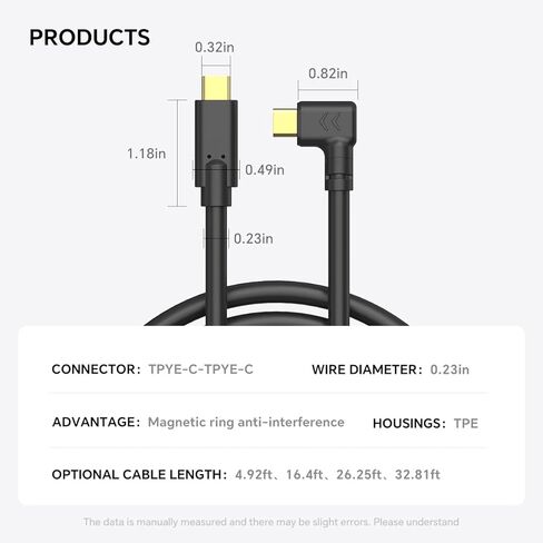 كابل ربط الكاميرا USB-C إلى USB-C بطول 16 قدم - كابل نقل بيانات سريع من النوع C لكاميرات DSLR وأجهزة الكمبيوتر، توافق واسع مع Canon EOS R/R5/R6 II، Sony A7M3/A7M4/R4، Nikon Z5/Z6/Z7، FujiXT5 in Saudi Arabia