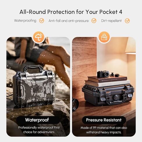 STARTRC PHOTO OSMO Pocket 4/3 Hard Case, Double-layer Waterproof Hard Case for DJI Pocket 3/4 Creator Combo Accessories, Multifunctional Large Capacity Storage Bag in Kuwait