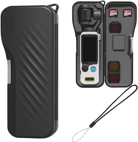 طقم حافظة صلبة مقاومة للماء من Coyktonty لكاميرا DJI Osmo Pocket 4/Pocket 3/Xtra Muse مع حبل، يحمل 3 مرشحات وبطاقتي ذاكرة حماية كاملة ضد الغبار والخدش وحماية من السقوط in Kuwait