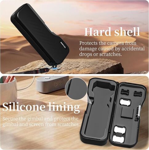 طقم حافظة صلبة مقاومة للماء من Coyktonty لكاميرا DJI Osmo Pocket 4/Pocket 3/Xtra Muse مع حبل، يحمل 3 مرشحات وبطاقتي ذاكرة حماية كاملة ضد الغبار والخدش وحماية من السقوط in Kuwait
