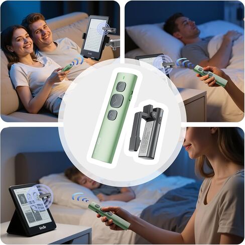 Page Turner Remote for Kindle Paperwhite Oasis Kobo eReaders, Compatible with Kindle E-Readers and Cases, Ideal for eBooks, Ergonomic Remote Control Clicker Reading Novels（Green） in Kuwait