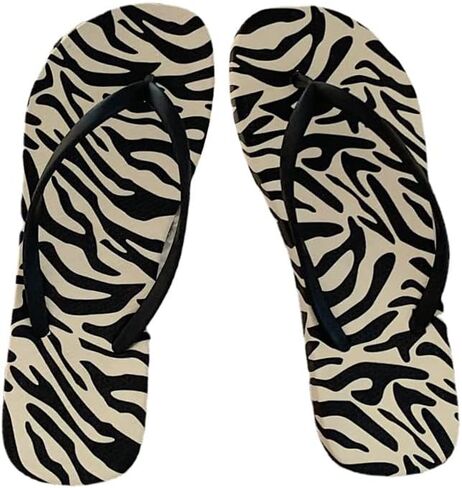 CEINOM Zebra Print Slim Flip Flop Summer Beach Sandal for Womens Girl Women's Flip Flop Sandal in Kuwait