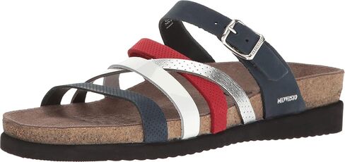Mephisto Women's Huleda Navy Nubuck/White Patent/Red Nubuck/Silver Stella Sandal in Kuwait