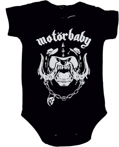 Metalhead in Training: Classic Band Emblem Baby Bodysuit in Saudi Arabia