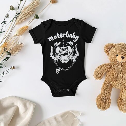 Metalhead in Training: Classic Band Emblem Baby Bodysuit in Saudi Arabia
