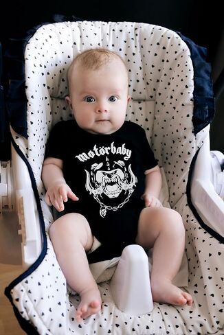 Metalhead in Training: Classic Band Emblem Baby Bodysuit in Saudi Arabia