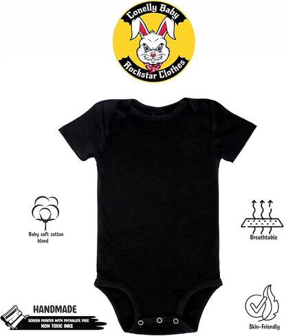 Metalhead in Training: Classic Band Emblem Baby Bodysuit in Saudi Arabia