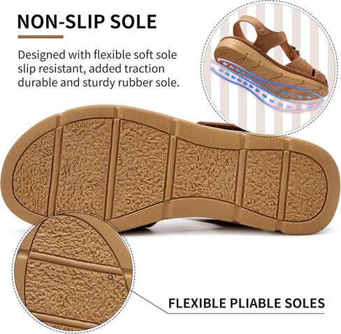 Women's Flat Sandals Dressy: Comfortable Ankle Strap Closed Toe Summer Flower Flats Sandal Casual Fisherman Outdoor Walking Shoes in Kuwait