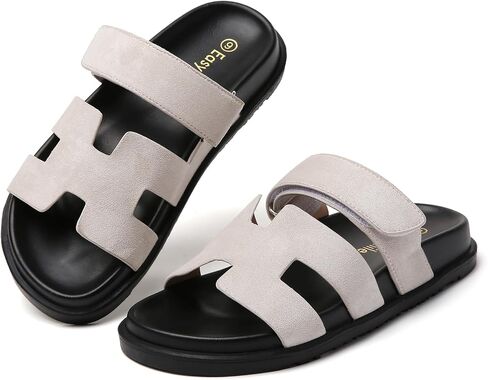 Women‘s Flats Sandals Casual Comfort Adjustable Strap Slip On Leather Walking Shoes(2026 Sizing Update) in Kuwait