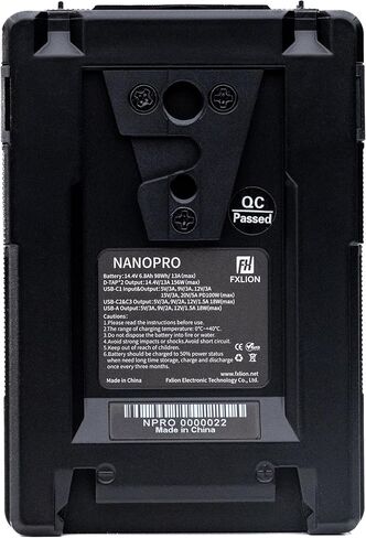 بطارية SONGING FXLION Nano PRO 98WH V-Mount، 14.4 فولت، ليثيوم أيون، أقصى إخراج 156 وات، USB-C PD100W، صنبور D مزدوج، شاشة LCD، للكاميرات والأضواء وأجهزة الكمبيوتر المحمولة in Kuwait