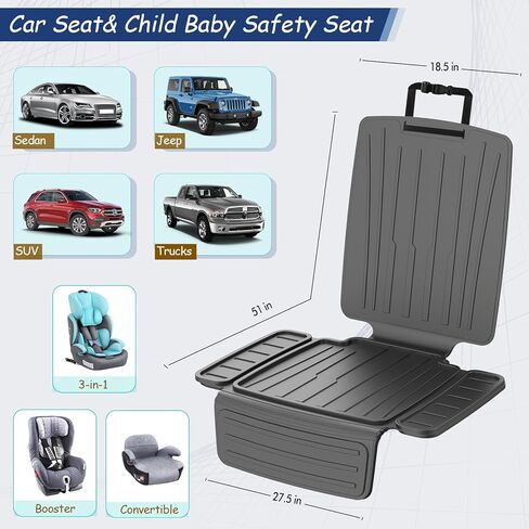 insefocc Car Seat Protector for Child Car Seat，TPE Waterproof & Anti-Slip （No Imprints）,carseat Protector car seat Cover Universal Fit for Baby & Pet Use, BPA-Free（Black 2） in Kuwait
