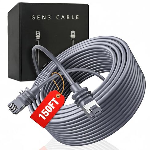 كابل لكابل Starlink Gen 3 البديل المقاوم للماء لكابل إيثرنت لمجموعة الأقمار الصناعية Starlink Standard V3، اتصال شبكة RJ45 مستقر، متوافق مع جهاز التوجيه والطبق Gen 3 (150 قدمًا) in Kuwait