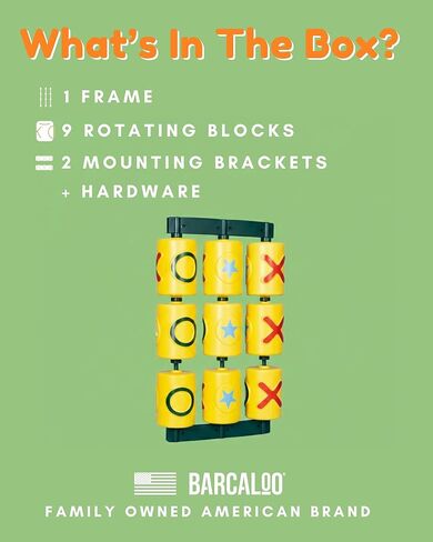 Barcaloo Tic Tic Tac Toe Spinner Activity Plans لمجموعات الأرجوحة - ملحقات الأطفال في الهواء الطلق للبناء الخلفي - مرفقات معدات Treehouse و PlaySet - مجموعة TIC TAC في الهواء الطلق - in Kuwait