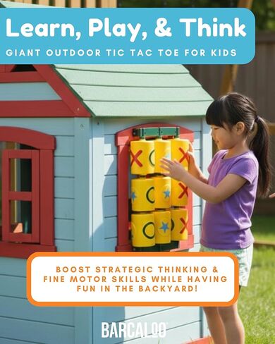 Barcaloo Tic Tic Tac Toe Spinner Activity Plans لمجموعات الأرجوحة - ملحقات الأطفال في الهواء الطلق للبناء الخلفي - مرفقات معدات Treehouse و PlaySet - مجموعة TIC TAC في الهواء الطلق - in Kuwait