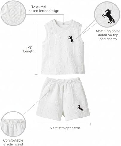 Toddler Baby Boy Clothes Cotton Horse Print Summer Outfits Tank Tops Short Sets 4-8 T in Saudi Arabia