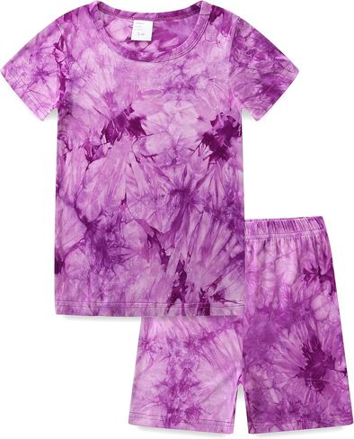 Hikido Toddler Summer Clothes Boys Girls Outfit Soft Rayon Kids Tops Pant Short Sleeve Tie Dye Sets in Saudi Arabia