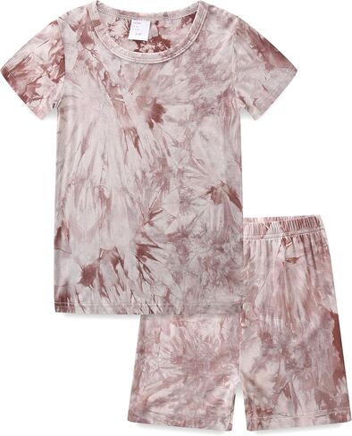 Hikido Toddler Summer Clothes Boys Girls Outfit Soft Rayon Kids Tops Pant Short Sleeve Tie Dye Sets in Saudi Arabia
