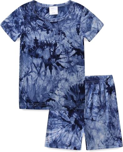 Hikido Toddler Summer Clothes Boys Girls Outfit Soft Rayon Kids Tops Pant Short Sleeve Tie Dye Sets in Saudi Arabia