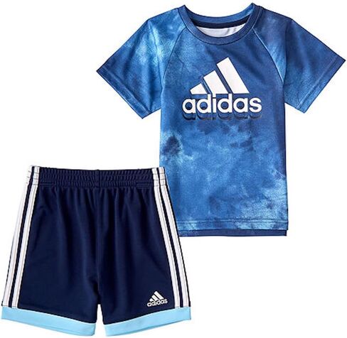 adidas Baby Boys 2-pc. Short Set Size 12 Months Hazy Sky Blue in Kuwait
