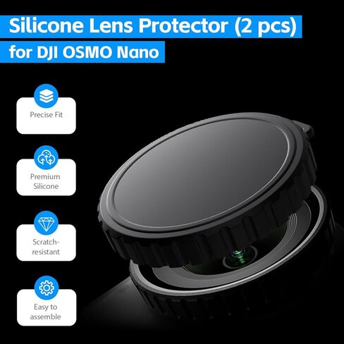مجموعة ملحقات Osmo Nano، حقيبة حمل صغيرة + غطاء عدسة سيليكون (قطعتان) + واقيات شاشة للعدسة (4 عبوات) + حامل محول مغناطيسي سريع التحرير (قطعتان) لكاميرا DJI Nano in Kuwait
