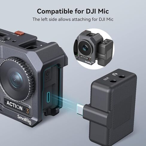 SmallRig Action 5 Pro Action 4 Action 3 قفص كاميرا وشاحن بطارية لـ DJI Action 6، Action 5 Pro، Osmo 360 in Kuwait