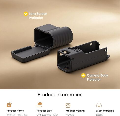 STARTRC PHOTO Osmo Pocket 4 حافظة من السيليكون، غطاء واقي للعدسة، جلد مقاوم للخدش لملحقات DJI Osmo Pocket 4 Creator Combo in Kuwait