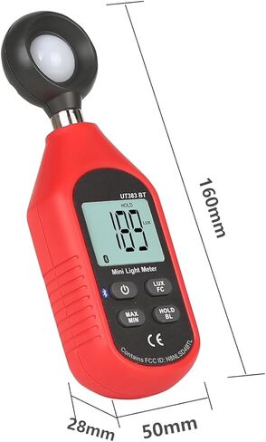 مقياس الضوء UT383BT Lux Meter Lumens مقياس الإضاءة الرقمي 0 ~ 199900 Lux (0 ~ 18500 FC) شموع القدم Luxmeter لنباتات التصوير الفوتوغرافي السينمائي مقياس الضوء لقياس سطوع الإضاءة in Kuwait