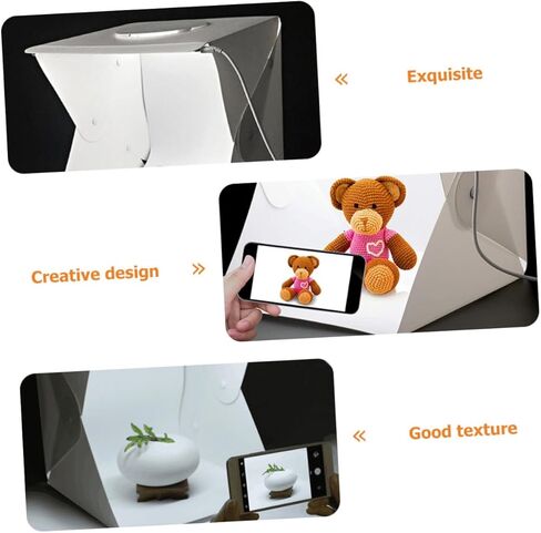 Healeved Portable Photography Light Box Kit with 30cm LED Softbox, Dual Color Black and White Backdrops, Mini Photo Light Tent for Product and Jewelry Photography in Kuwait