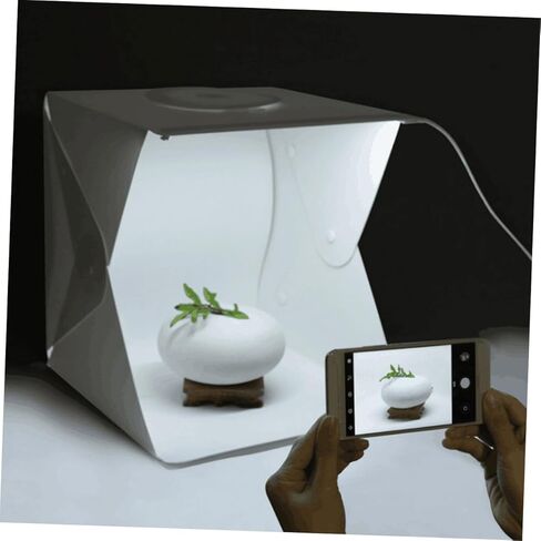 Healeved Portable Photography Light Box Kit with 30cm LED Softbox, Dual Color Black and White Backdrops, Mini Photo Light Tent for Product and Jewelry Photography in Kuwait