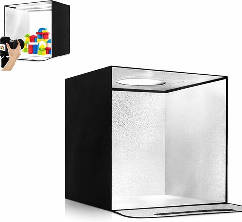 Gugxiom Photo Light Box, 15.7in Foldable Photography Studio Tent 72 Dimmable LEDs CRI95 3000K-6000K USB Powered Booth with White Background for Product Jewelry in Kuwait