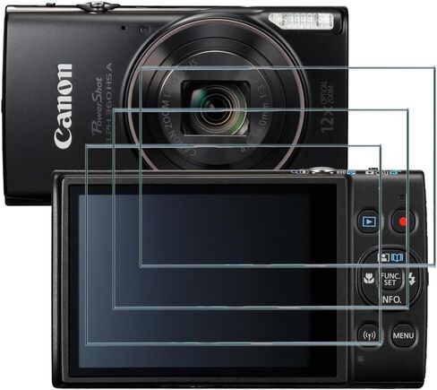 [3 Pack] for Canon PowerShot ELPH 360 HS Screen Protector, HD Clear 9H Hardness Anti-Scratch No Bubble Tempered Glass Screen Protector Flim Compatible with Canon PowerShot ELPH 360 HS A Camera in Kuwait