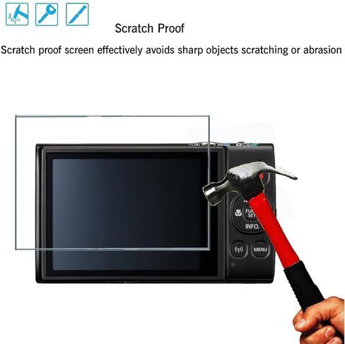 [3 Pack] for Canon PowerShot ELPH 360 HS Screen Protector, HD Clear 9H Hardness Anti-Scratch No Bubble Tempered Glass Screen Protector Flim Compatible with Canon PowerShot ELPH 360 HS A Camera in Kuwait