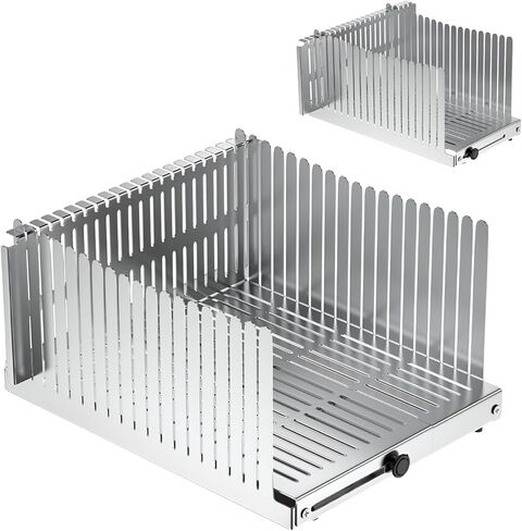 Stainless steel Bread Slicer for Homemade Bread,Adjustable Width,Bread Slicing Guide, Foldable Compact,Bread Loaf Slicer,for Cakes,Bagels,Each slice 0.5" thick, Fits Loaves 5.5"-8.3" Wide in Saudi Arabia