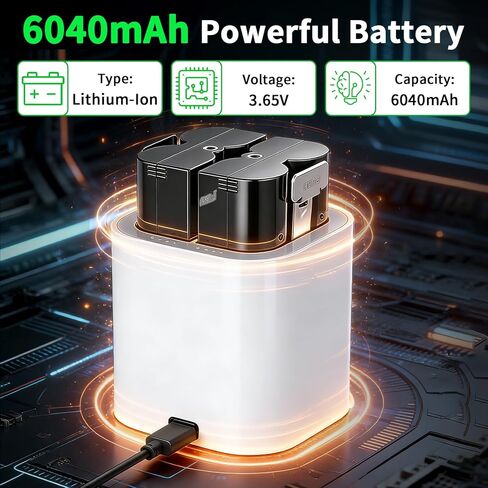 2-Pack 6040mAh Replacement Battery with Dual Charger for Ring V4 Battery Video Doorbell 2/3/4 & Spotlight/Stick Up Cam, 3.65V Rechargeable Li-ion Camera Batteries in Kuwait
