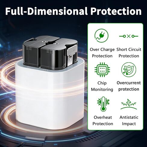 2-Pack 6040mAh Replacement Battery with Dual Charger for Ring V4 Battery Video Doorbell 2/3/4 & Spotlight/Stick Up Cam, 3.65V Rechargeable Li-ion Camera Batteries in Kuwait