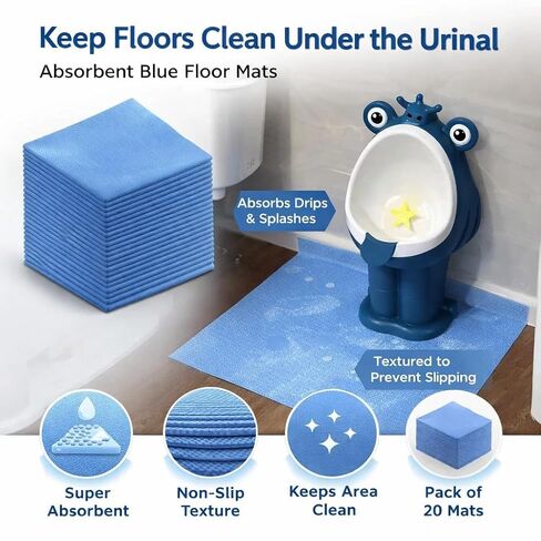 Upgraded 25 Pack Disposable Toilet Mats,Super Absorbent Toilet Floor Protector from Urine,Disposable Toilet Floor Mat for Urine,U Shaped Toilet Mat for Urine,Around Toilet Floor Protector 24" x 22" in Kuwait