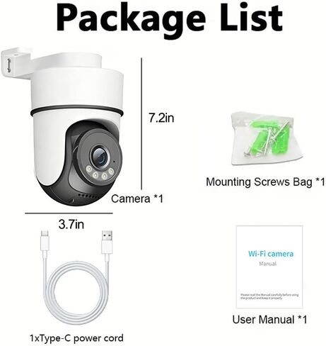 Indoor Camera for Home Security, Outdoor Wired Pan/Tilt Pet Camera with Motion Detection and Tracking, Two-Way Audio, Night Vision, Cloud & Local SD Storage, Surveillance & Security Cameras, White in Kuwait