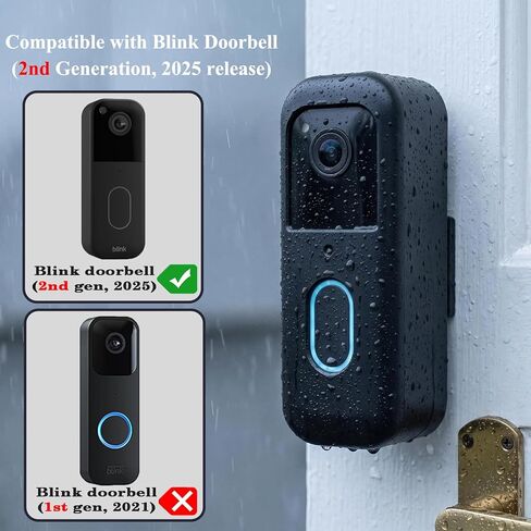 Blink Doorbell Mount, Anti-Theft Blink Video Doorbell Door Mount Bracket, No Drilling, Not Block Motion Sensor, Easy to Install, Fit for Video Doorbell 2nd Gen (Black) in Kuwait